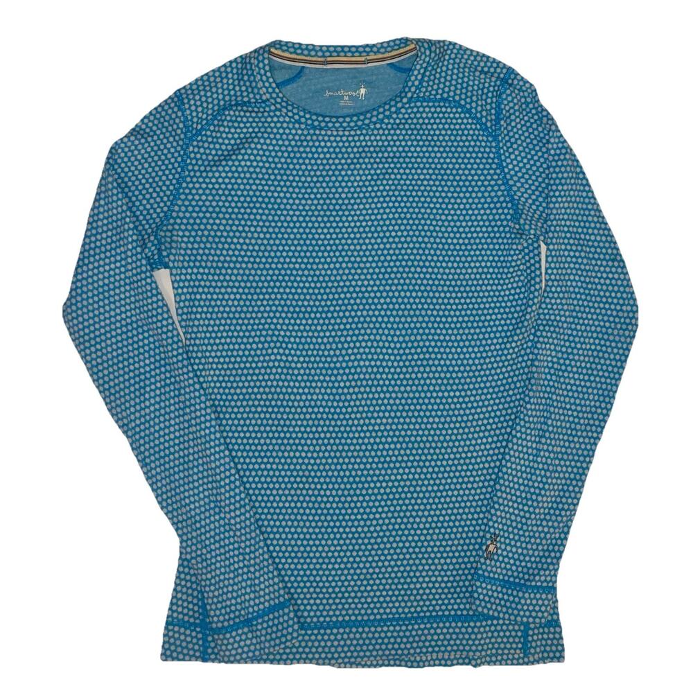 Smartwool Merino Wool Crewneck Long Sleeve Base Layer Womens Medium Polka Dots
